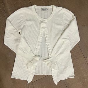 long sleeve white button up blouse